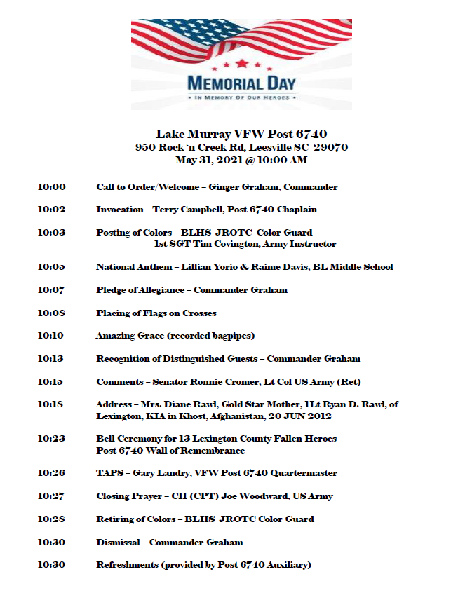 Lake Murray VFW Memorial Day